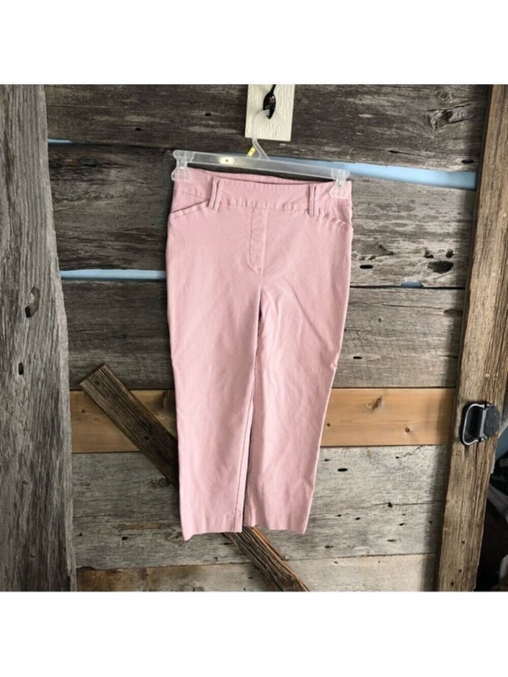 REITMANS Size 6 Pink/White Pull On Skinny Pants